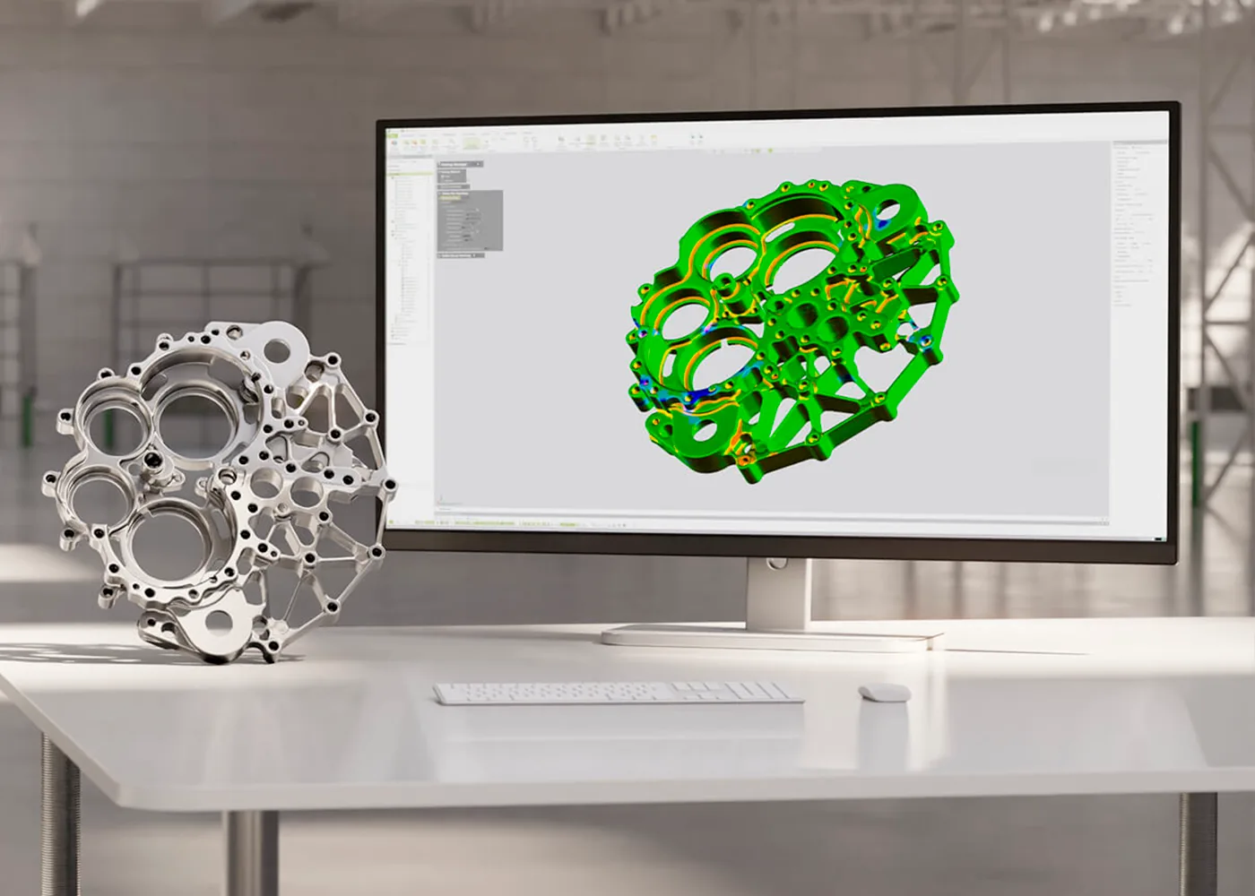 Inspección dimensional y comparación de una pieza contra CAD