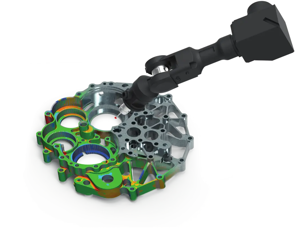 Pieza industrial inspeccionada con Geomagic Control X